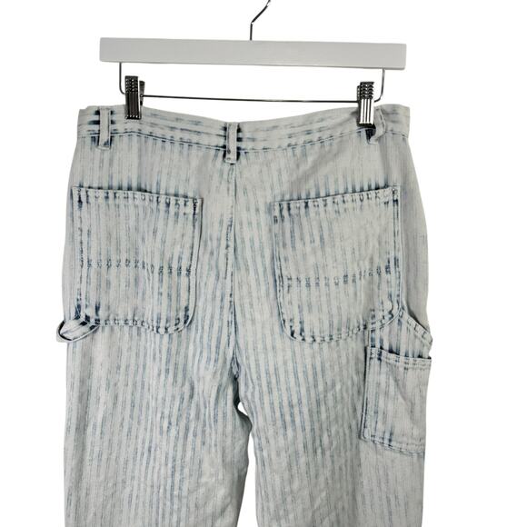 Faherty Topsail Carpenter Pants Button Fly Railroad Stripe High Rise Womens 29 - Picture 8 of 10